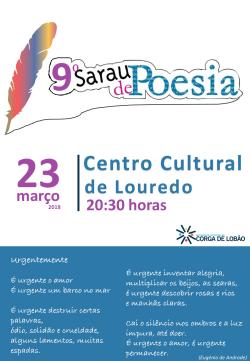 9 Sarau de Poesia - 23 de março, Centro Cultural de Louredo